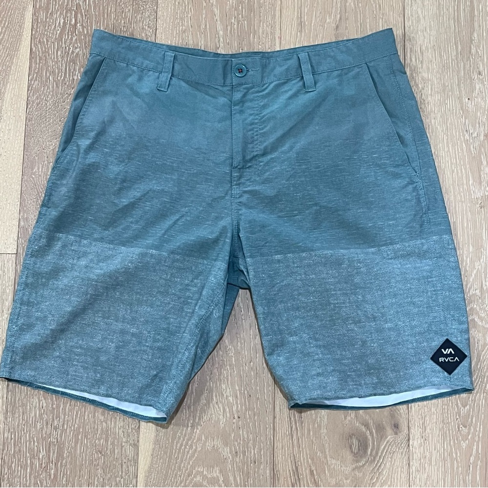 RVCA green banding hybrid shorts